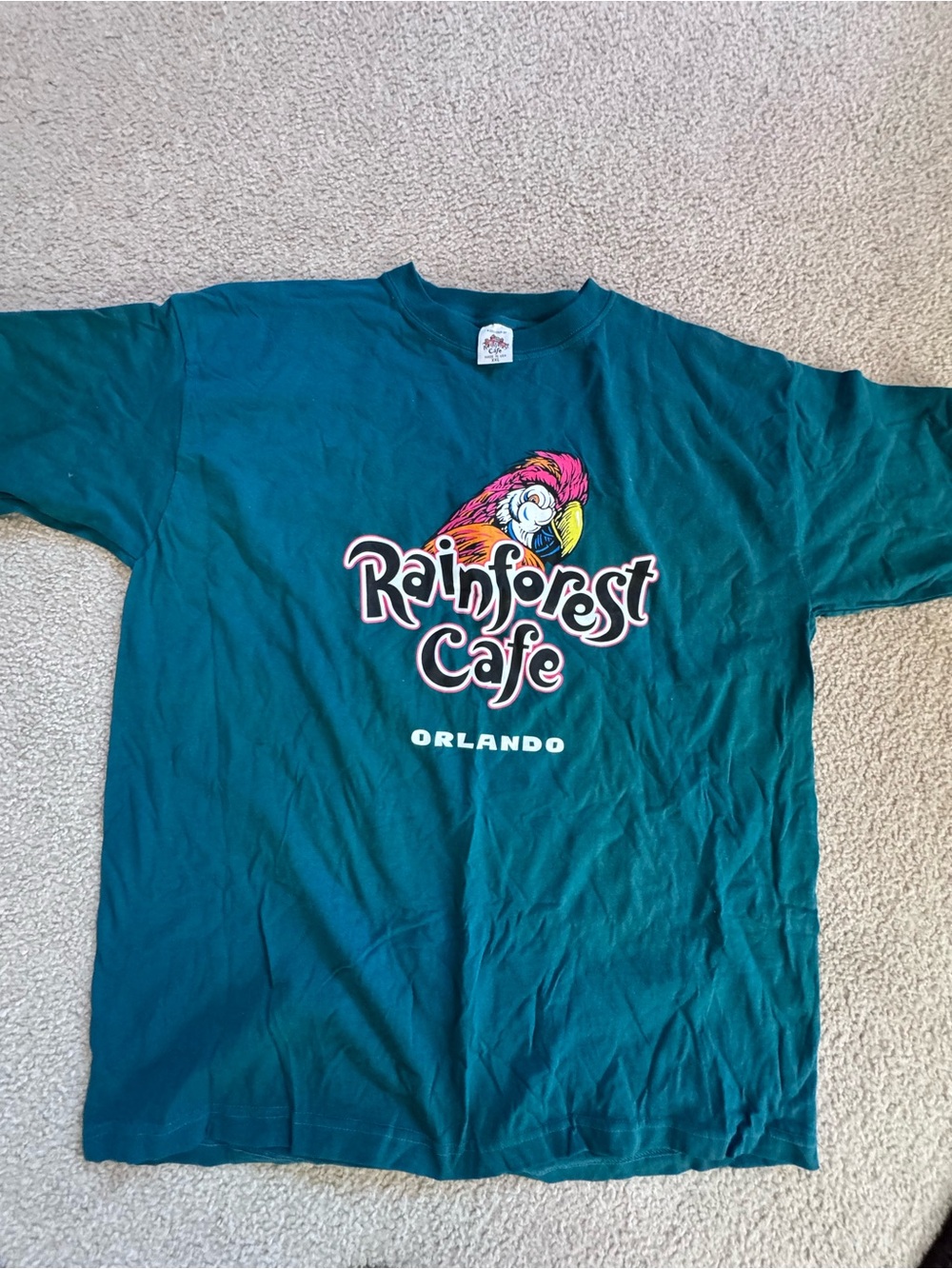 NWOT  Rainforest Cafe Orlando Teal Graphic Tee XXL